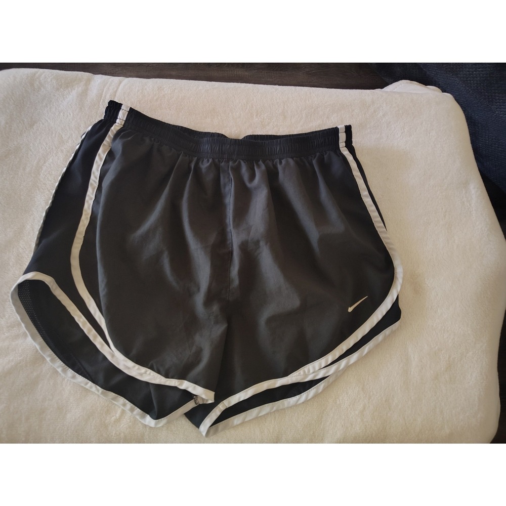 Nike Dri-FIT Tempo Running Shorts Black White Mesh Trim Womens Medium